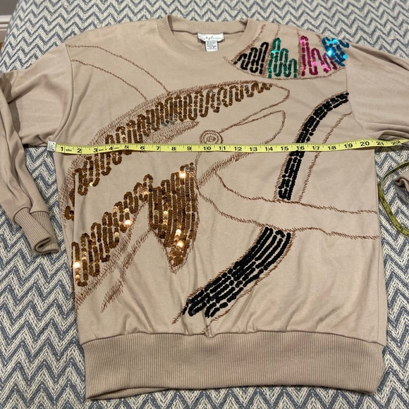 Vintage Stephanie Embellished Sequin Sweatshirt – Size M – Made in Hong Kong - Picture 4 of 6